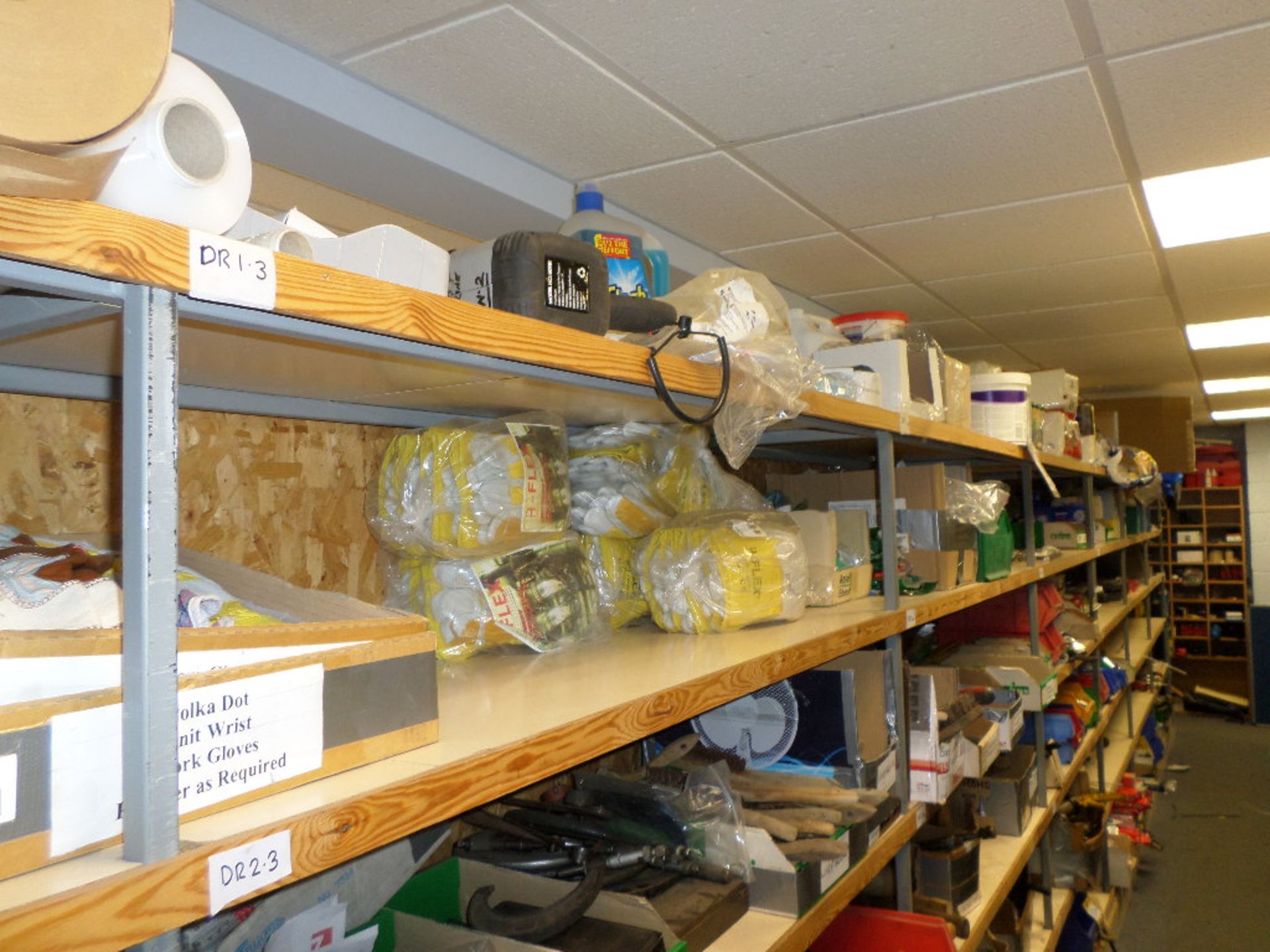 Contents to Rack D, tiers DR1 to DR2 mainly, PPE and janitorial supplies - Image 2 of 2