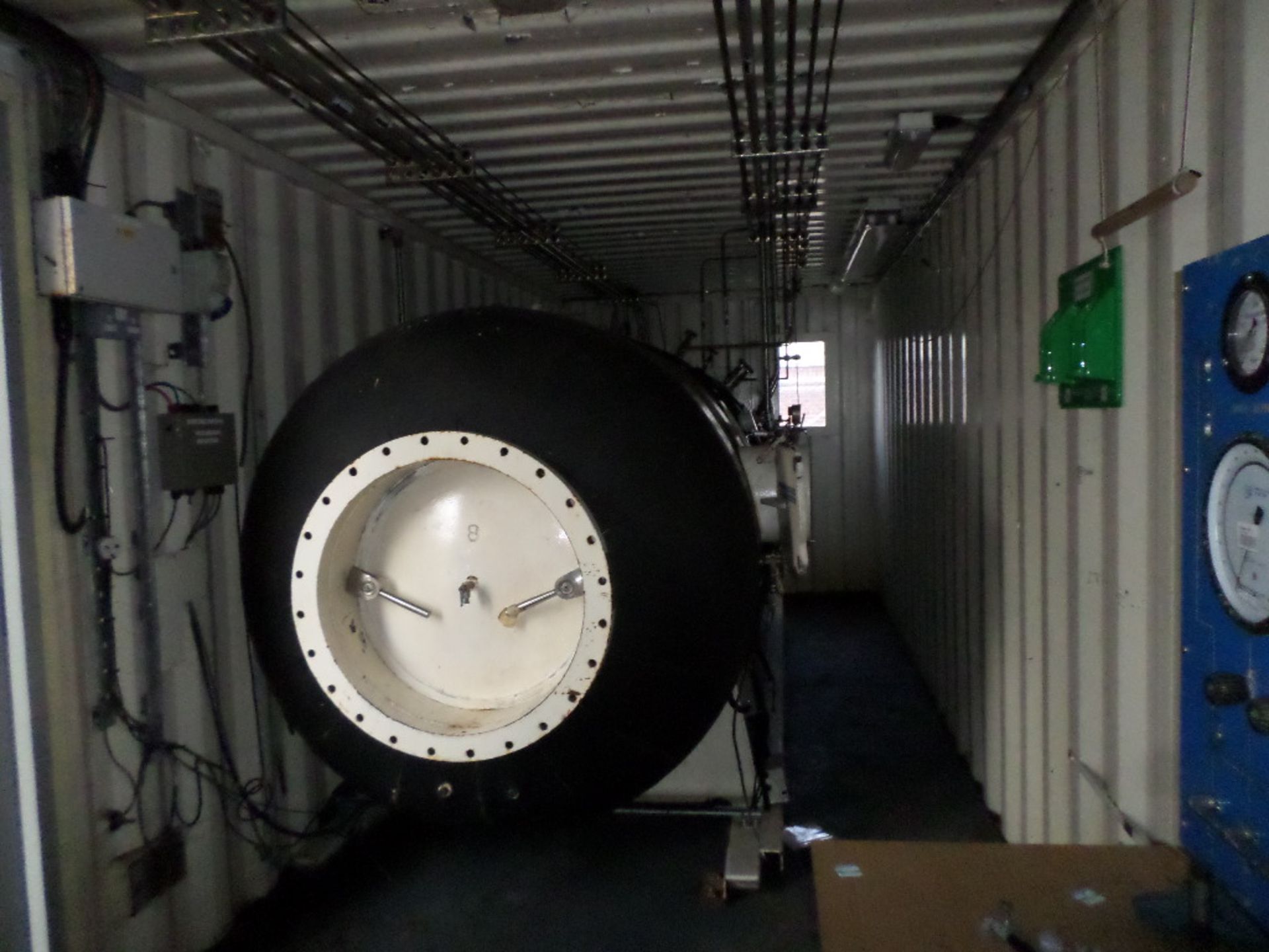 30'  x 9' steel shippping container with  Oceantech 60" twin full sized lock decompression chamber - Image 3 of 6