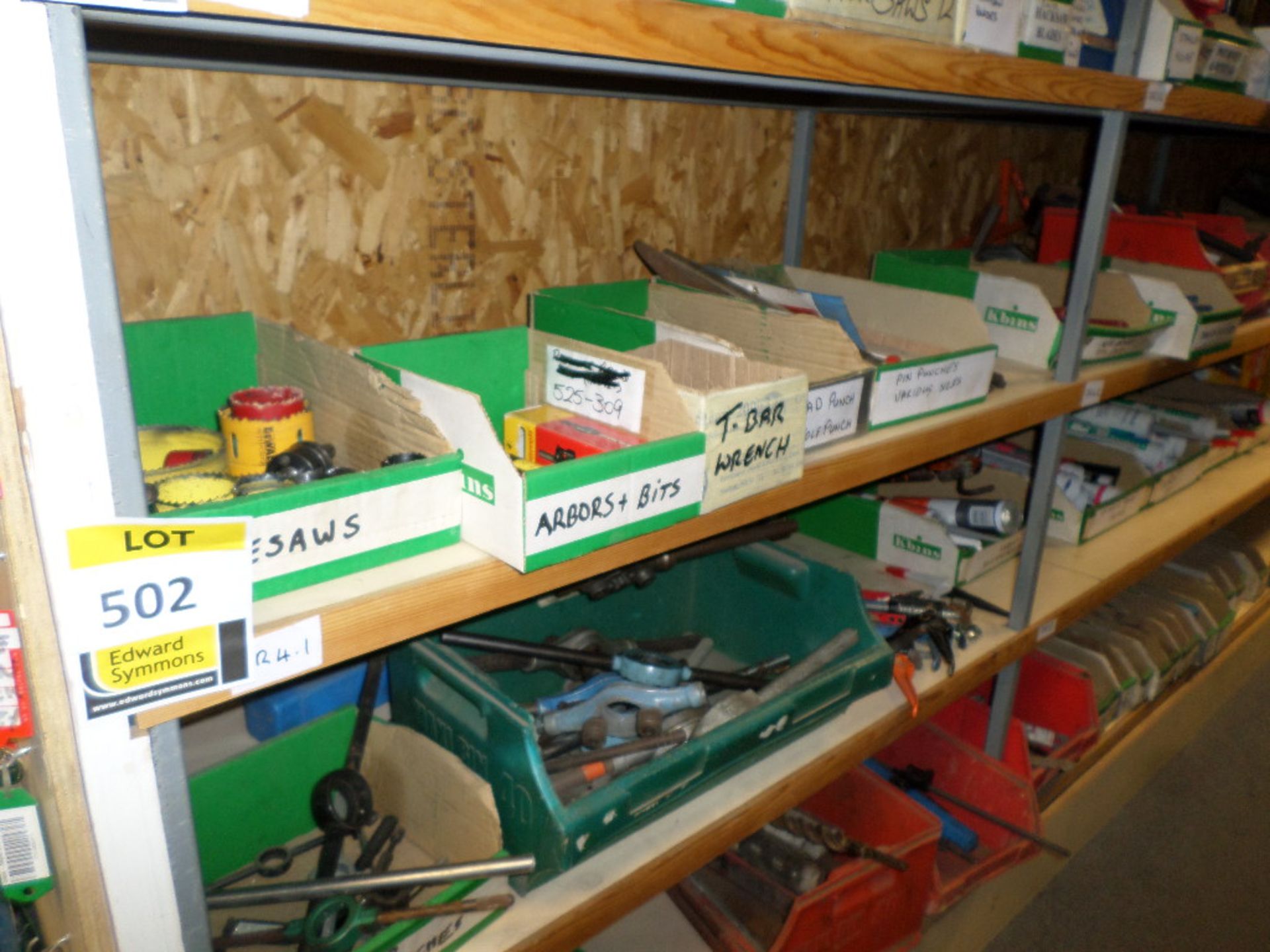 Contents to Rack D, tier DR4 mainly Pliers, Hole cutters, hole punches, hex keys, hammers, sockets