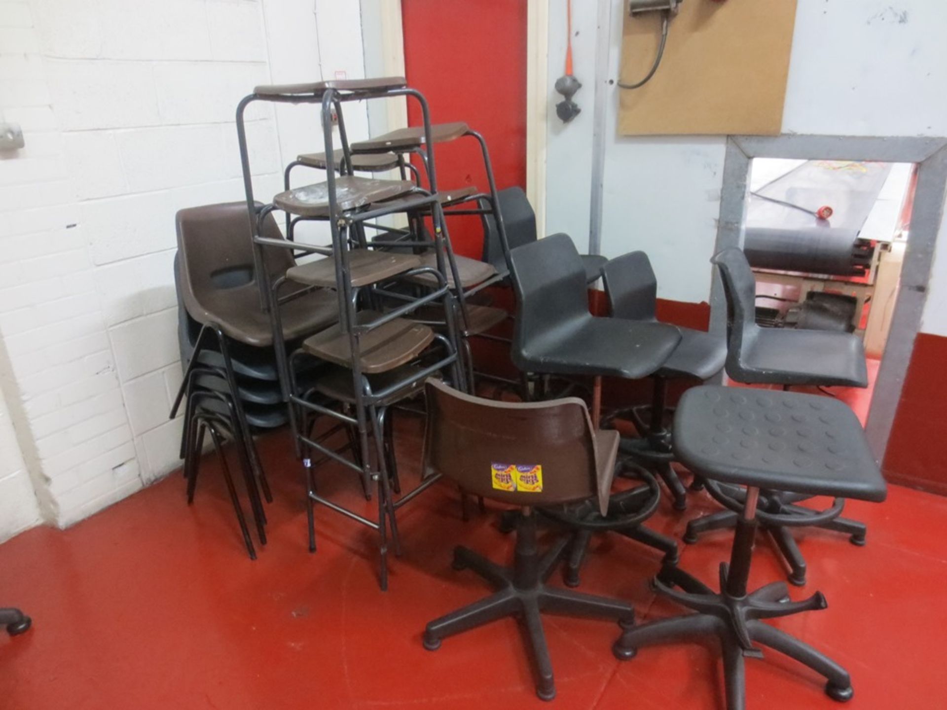 20 assorted steel chairs  as lotted