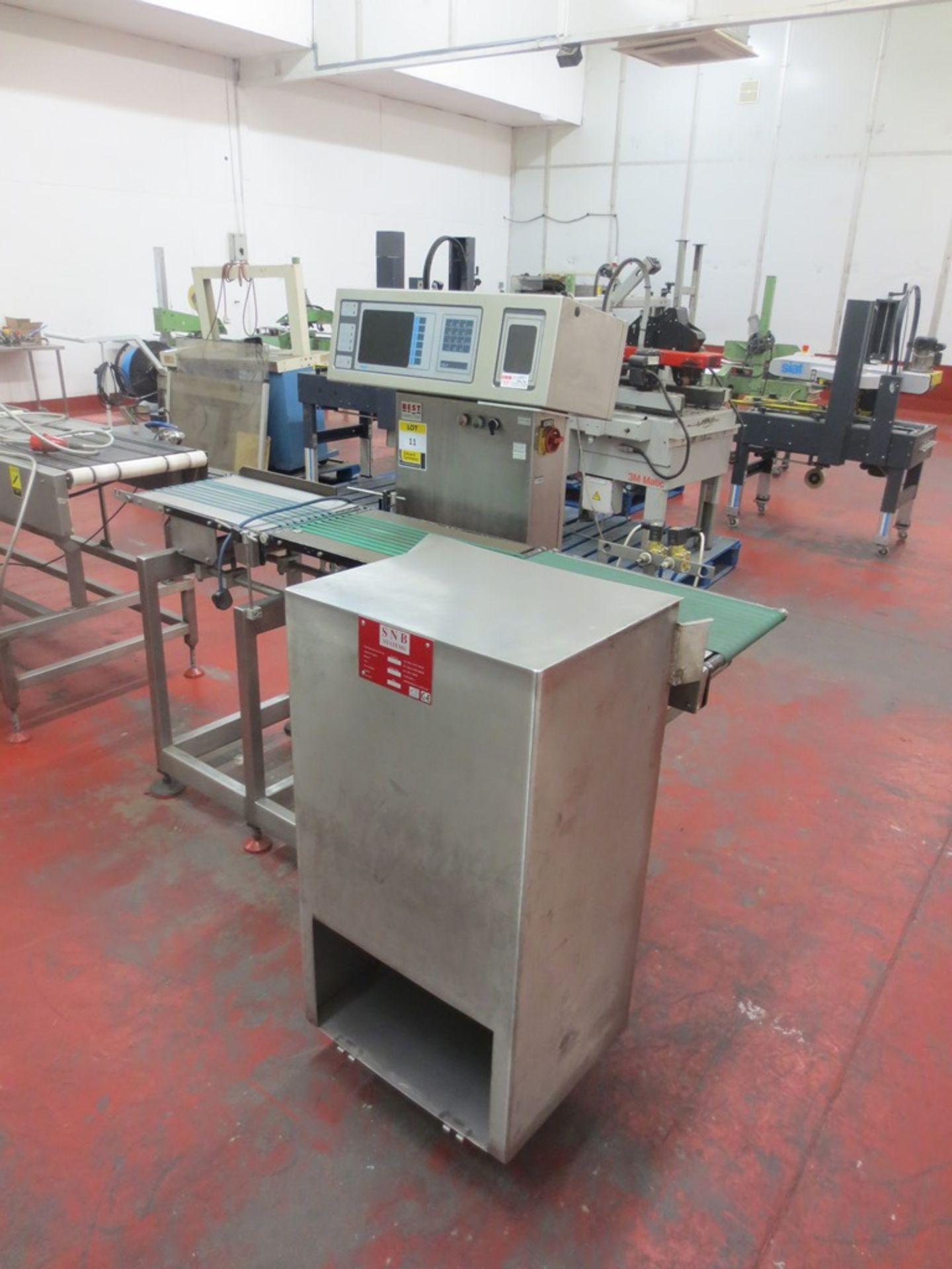 Greasby Best digital check weigher Type AB with pneumatic reject, Serial No 13078, 2007 360mm x