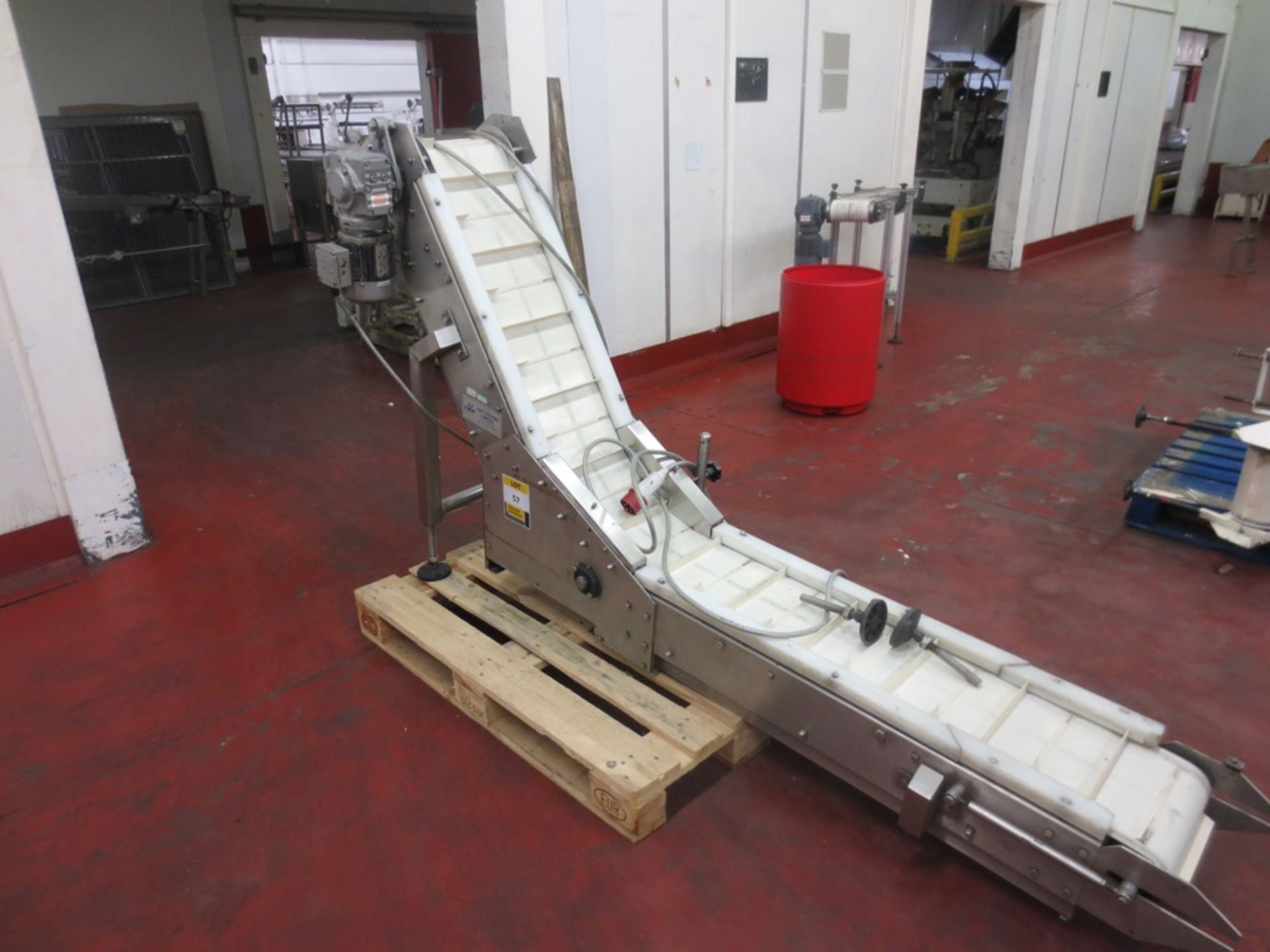 CFK system swan neck conveyor, Serial No 42951, 2002 all stainless steel construction