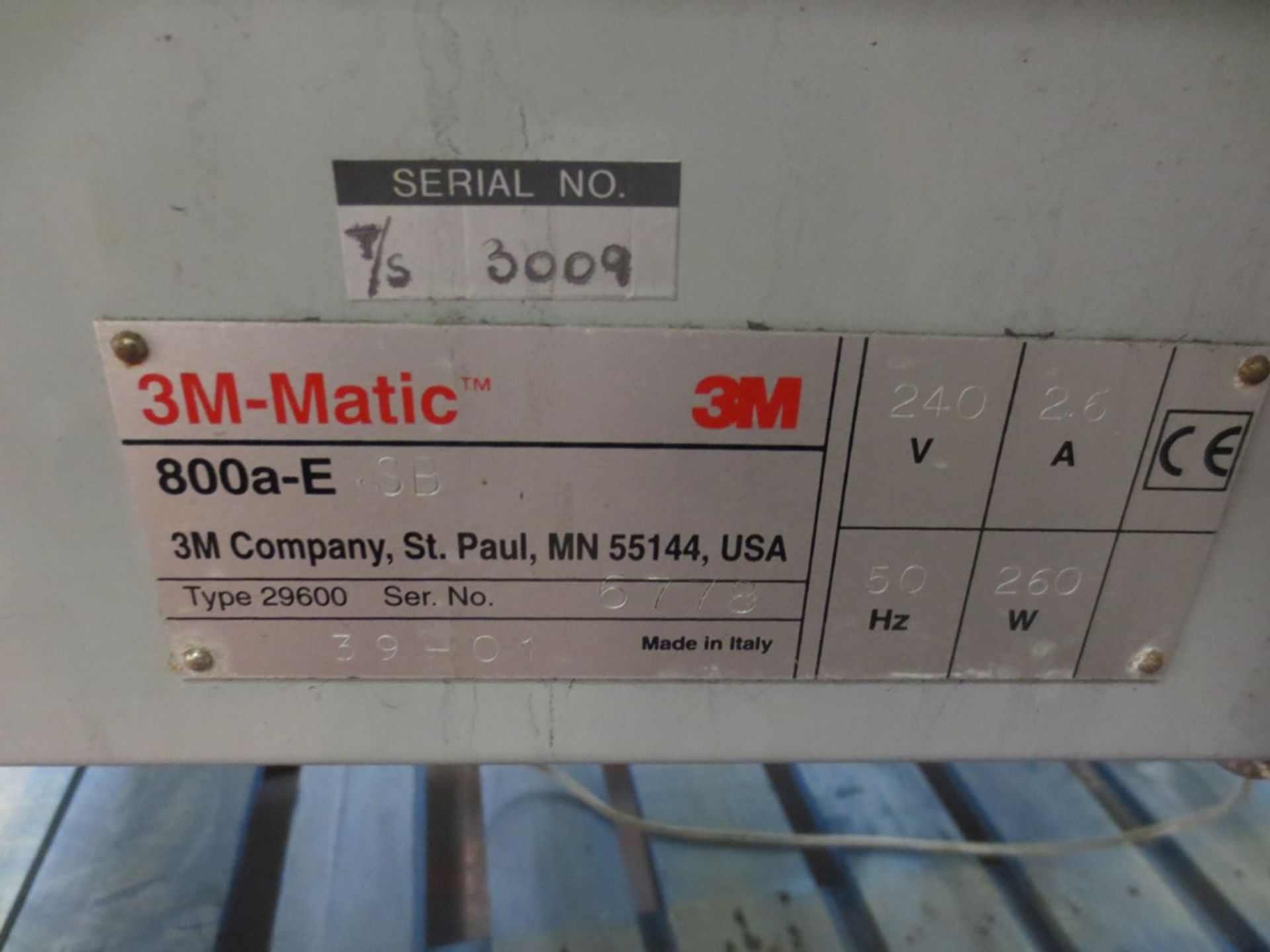 3m box taper, model 800 AE. SB, 240 V type 29600, Serial No 3901 - Image 2 of 3