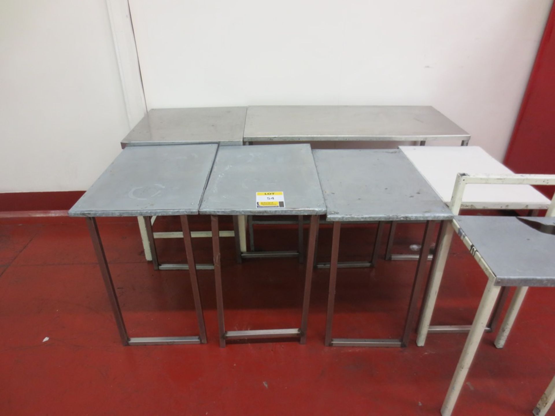 7 assorted galvanised steel product tables