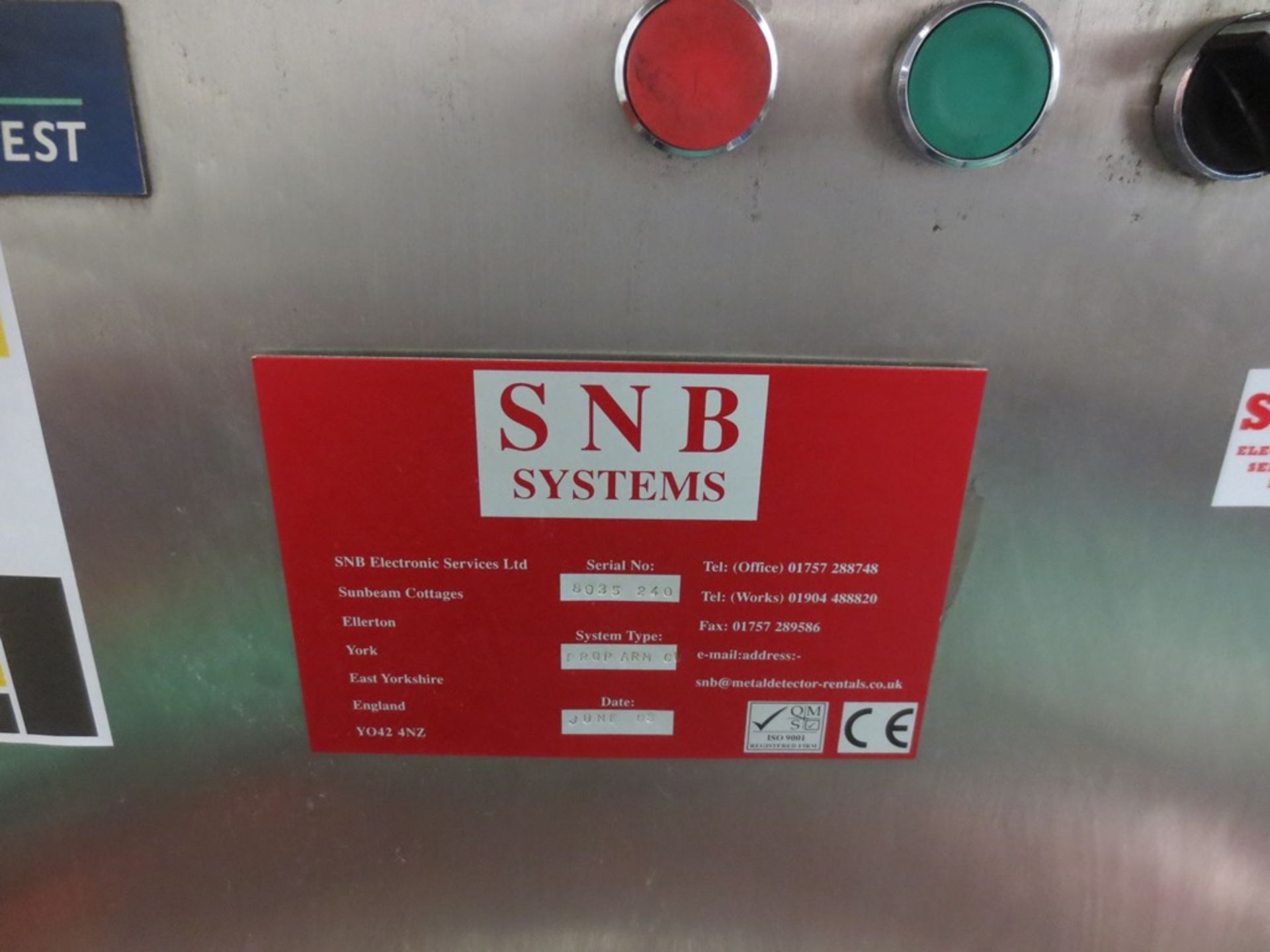 SNB System digital checkwiegher type DRQP Arm C7, Serial No 80350.240, 2008.  240mm x 1500mm nylon - Image 3 of 4