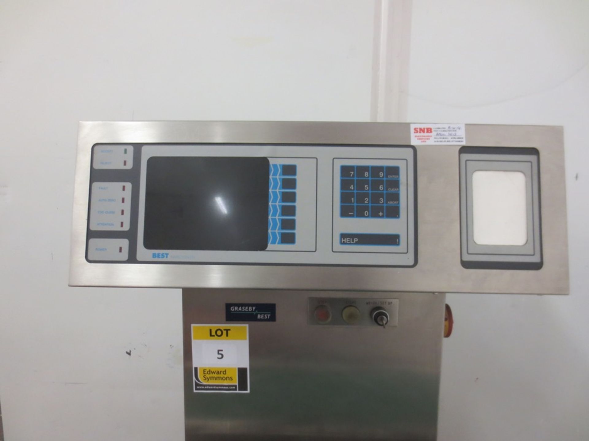 Greasby Best Digital Checkweigher with pneumatic reject 2800mm x 830mm conveyor, all stainless shell - Image 2 of 3