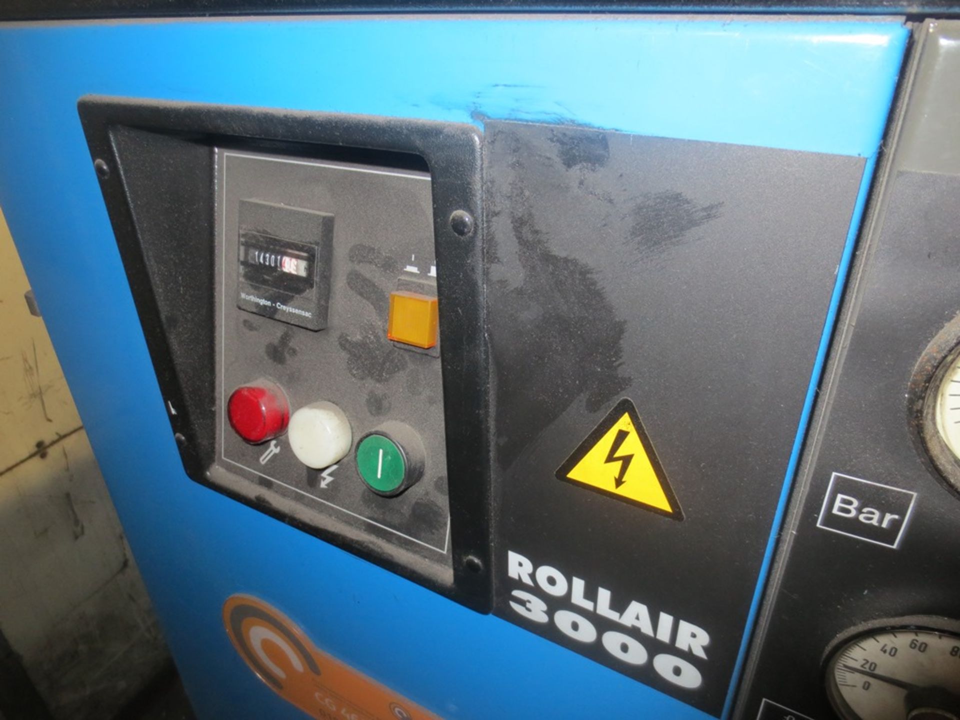 Rollair model 300 packaged air compressor 1403 hrs 10 bar capacity max (This item has undergone a - Image 3 of 4