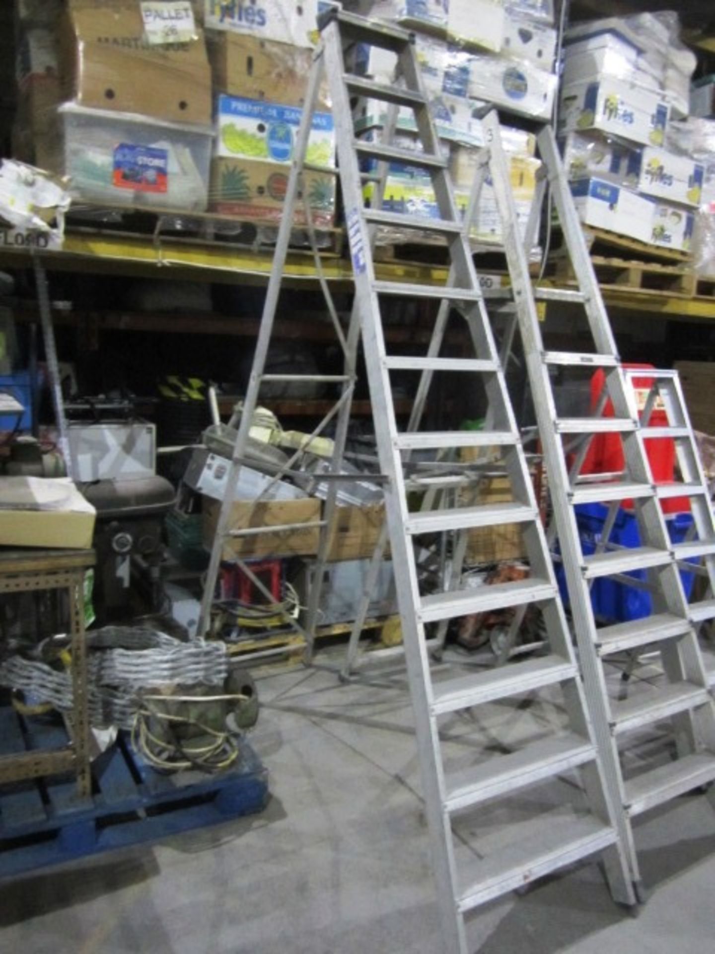 2 aluminium step ladders, 8 and 11 tread Located: Unit 14 Strachan & Henshaw Building, Foundry Lane, - Image 2 of 3