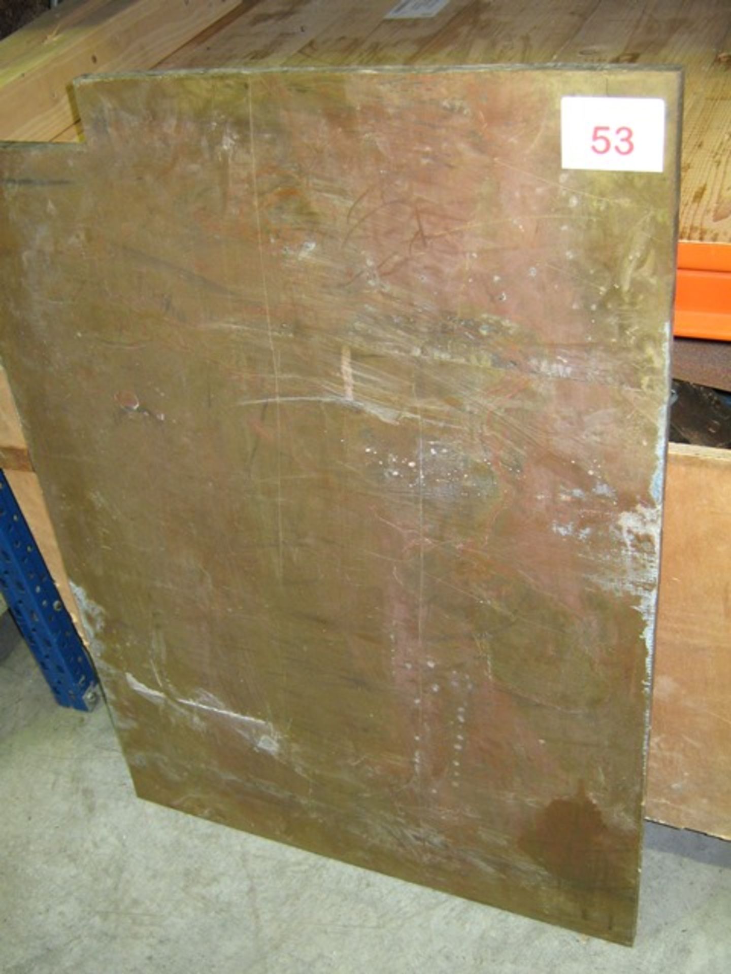 Brass plate approx. 600 x 800 x 19mm thick Located: Unit R6, Marshall Way, Commerce Park, Frome,