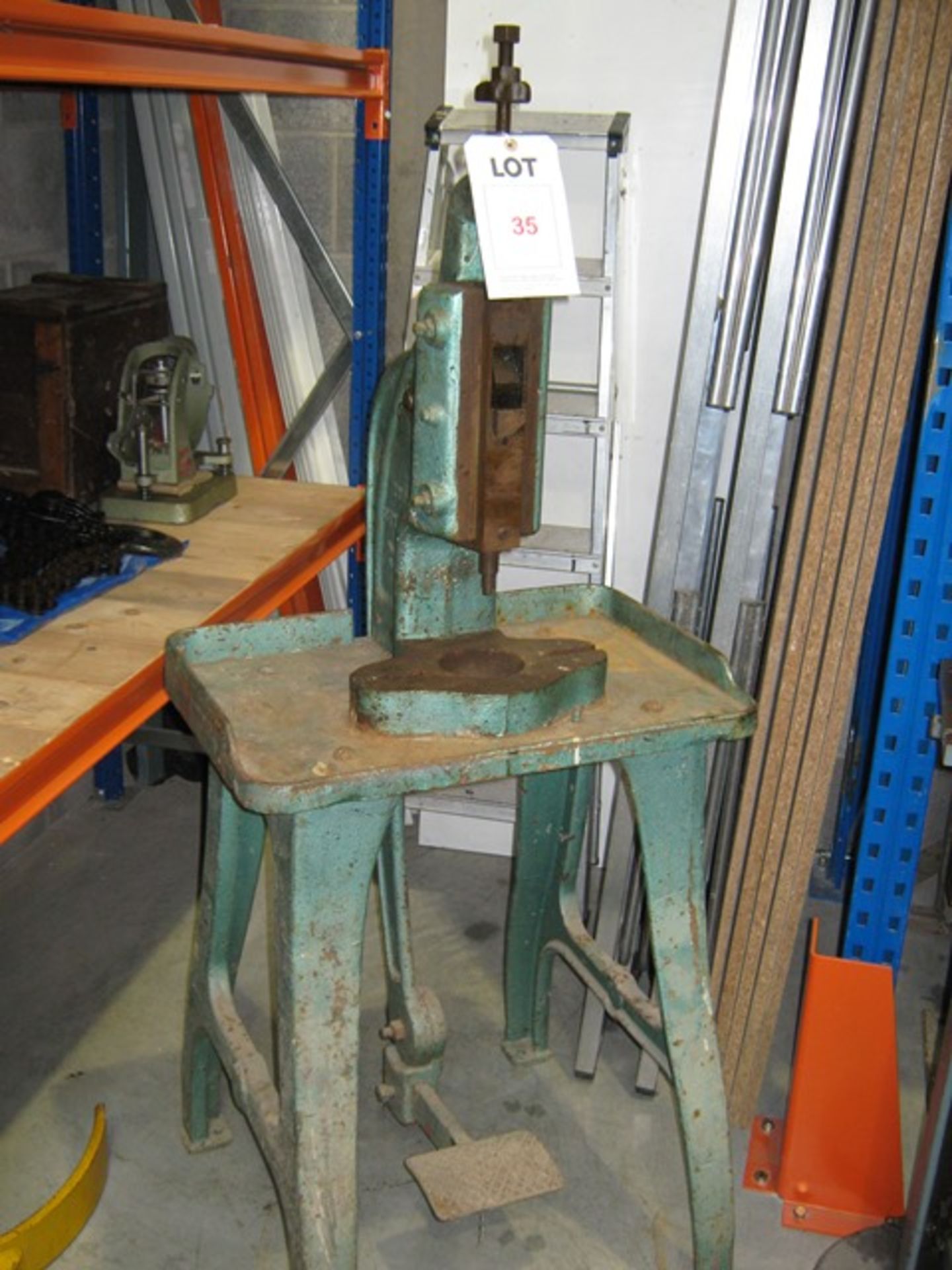 Denbigh foot operated press on stand Located: Unit R6, Marshall Way, Commerce Park, Frome, Somerset,