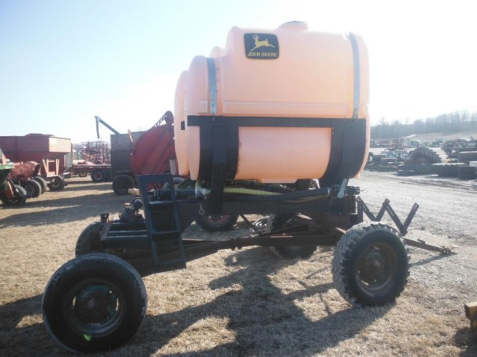 Lot #22845 Misc Set of Saddle Tanks & spray kit for JD 12R planter, on a running gear - Image 2 of 6