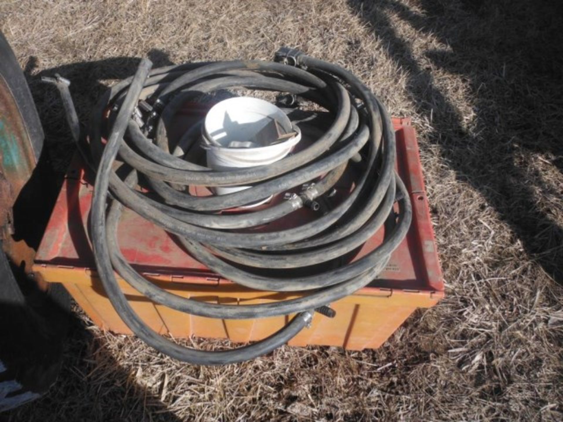 Lot #22845 Misc Set of Saddle Tanks & spray kit for JD 12R planter, on a running gear - Image 5 of 6