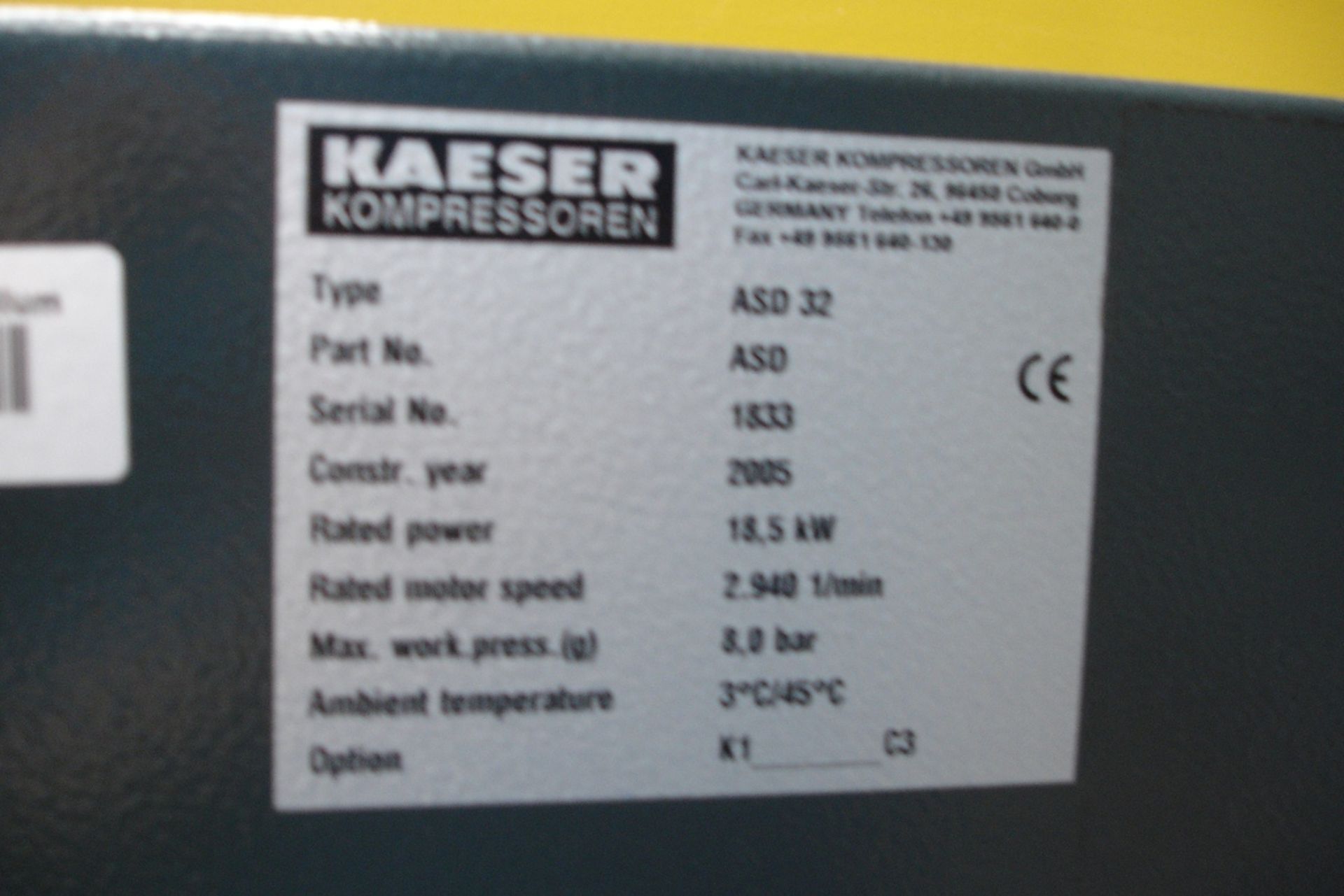 HPC KAESER ASD 32 Compressor & 500ltr tank - Image 5 of 6