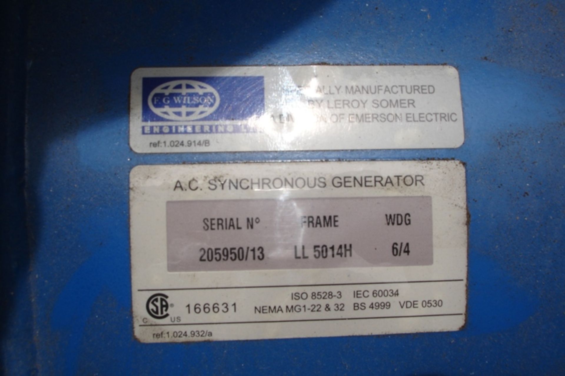 Wilson Perkins 250 KVA Generator ( 22 hrs run )
Note ; Buyer to remove from the roof of a building - Image 11 of 12