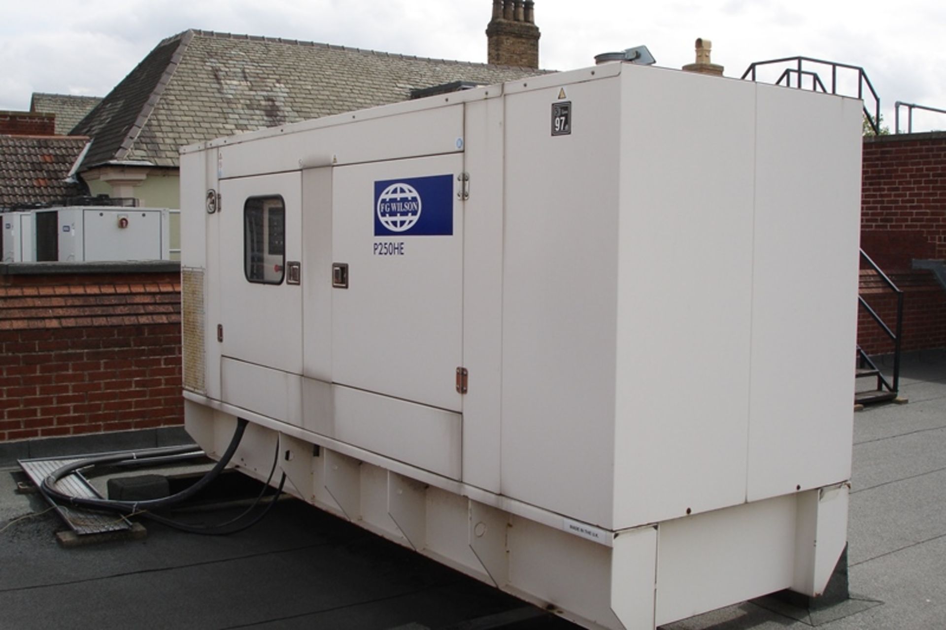 Wilson Perkins 250 KVA Generator ( 22 hrs run )
Note ; Buyer to remove from the roof of a building - Image 3 of 12