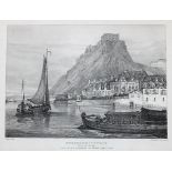 Lithografie 19. Jh..  Ehrenbreitstein. Nach einem Gemälde von Samuel Prout, gedruckt von C.