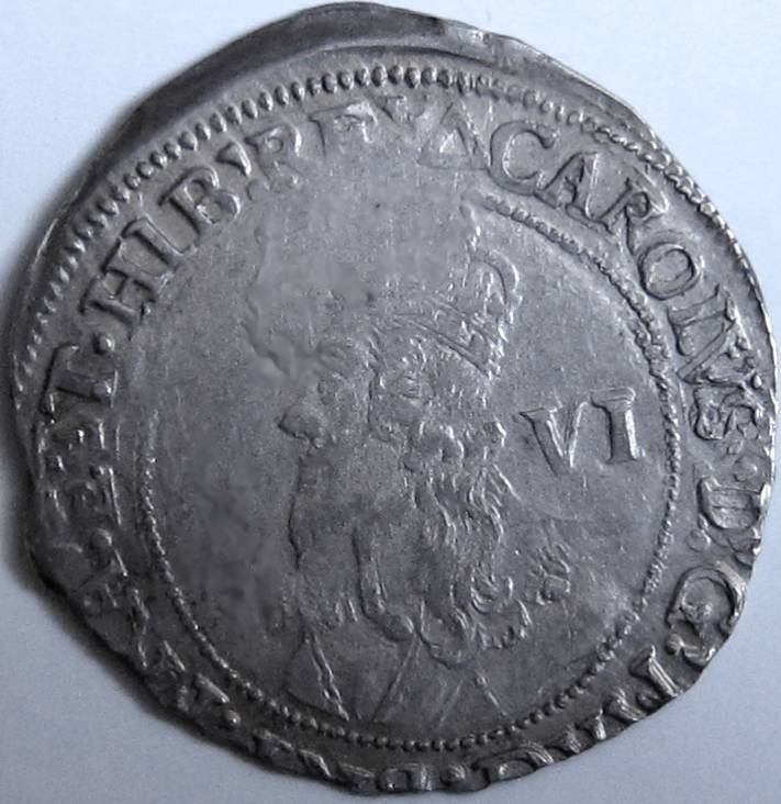 Stuart – CHARLES 1 [1625-49] SIXPENCE. TOWER mint – group E, type 4.2 – mm. triangle. 2.96g. Spink