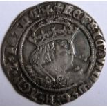 Tudor – HENRY V111 [1509-47] GROAT [4d]. Second coinage – larger square face - Laker bust D mule –