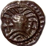 Anglo Saxon, SCEAT [c.695-740]. Wodan Head, Series X, facing bust, rev. monster, silver. 0.62g.