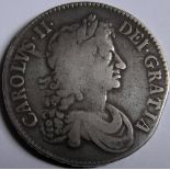 Stuart – CHARLES 11 [1660-85] CROWN. 3rd bust – 1672 – V.QVARTO. 30.10g. Spink 3358 [£650 in VF].