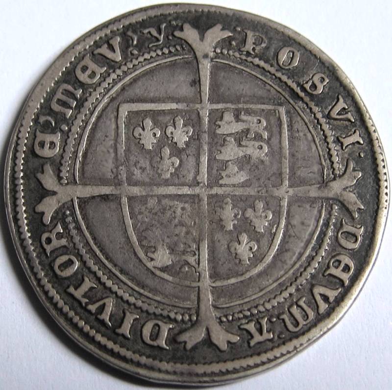 Tudor – EDWARD V1 [1547-53] HALFCROWN. Fine silver issue – King on horseback – 1551 – mm. y. 15.09g. - Image 2 of 2