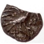 Anglo Saxon, SCEAT [c.695-740]. Plumed Bird, porcupine, bird right, rev. standard. Silver. 0.93g.