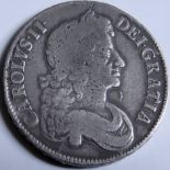 Stuart – CHARLES 11 [1660-85] CROWN. 3rd bust – 1673 – V.QVINTO. 29.89g. Spink 3358 [£200 in F]. F