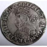 Tudor – ELIZABETH 1 [1558-1603] SIXPENCE. Milled coinage – bust with decorated dress – 1562 – mm.