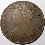 ANNE [1702-14] CROWN. 1713 – post Scottish union – 3rd bust. 30.75g. Spink 3603 [£2500 in EF, £575