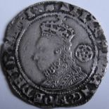Tudor – ELIZABETH 1 [1558-1603] SIXPENCE. 6th issue – 1593 – mm. woolpack. 3.38g. Spink 2578B [£