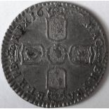 WILLIAM 111 [1694-1702] SIXPENCE. 1697 – first bust – Spink 3531 [£300 in EF]. 2.93g. nEF