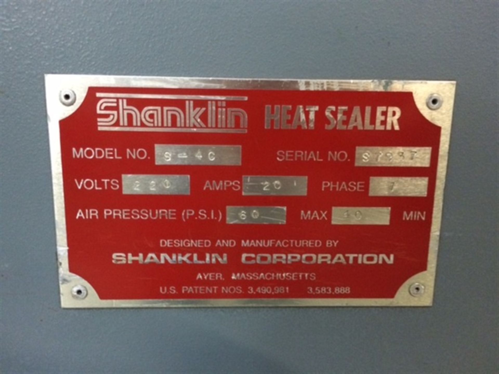 Shanklin " L" Bar Sealer Model S-4C - Image 2 of 4