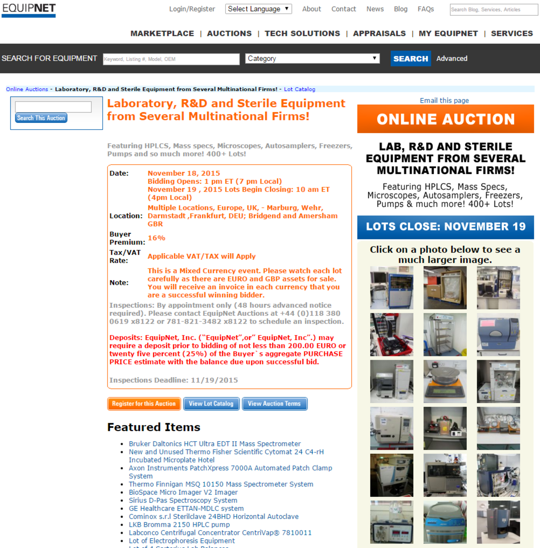 This auction is being conducted by EquipNet,Inc.