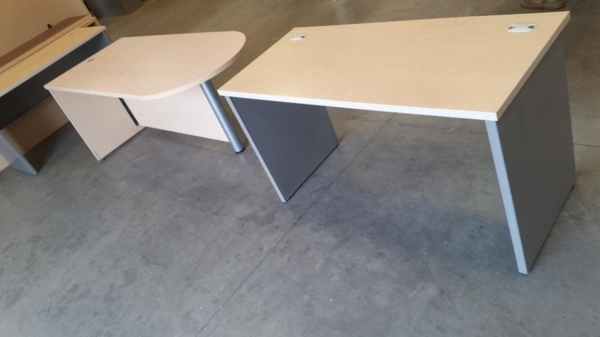 Lot of (2) Allsteel office desks Various dimensions