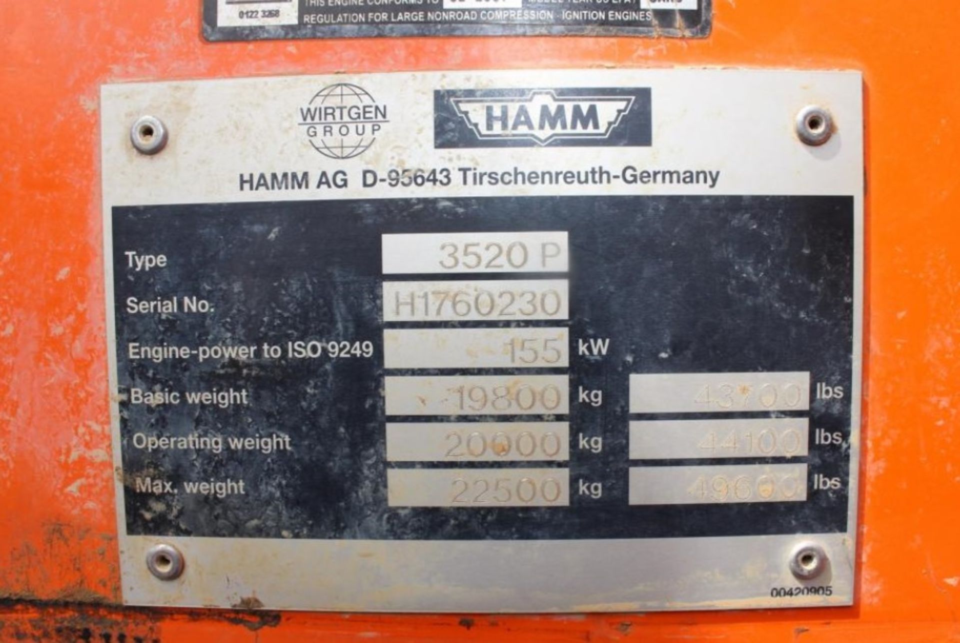 2007 Hamm 3520 Pad Foot Roller - Image 8 of 10