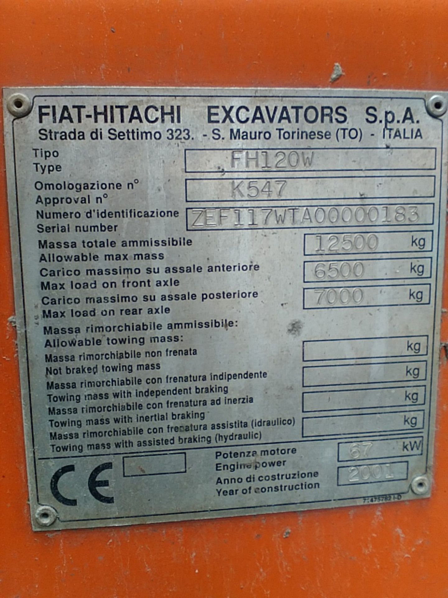 FIAT-HITACHI FH120W - Image 3 of 15