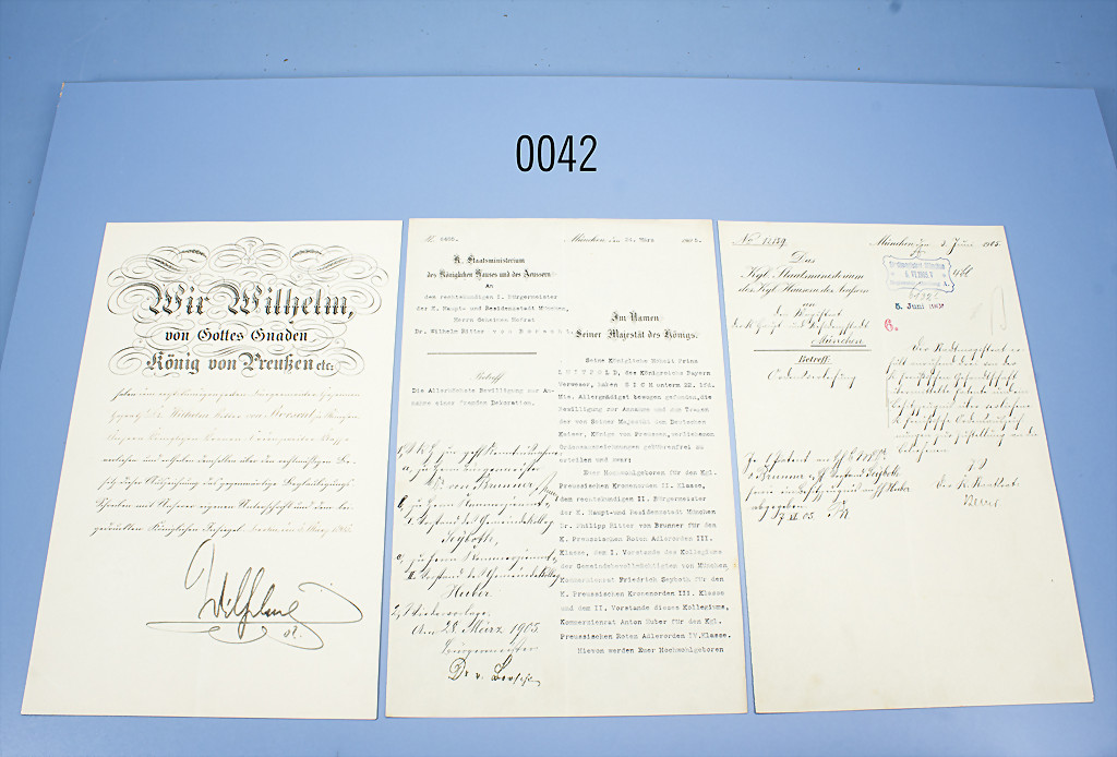 Preußen Urkunde zum Kronen-Orden 2. Klasse, Berlin 5.3.1905, original Unterschrift Kaiser Wilhelm