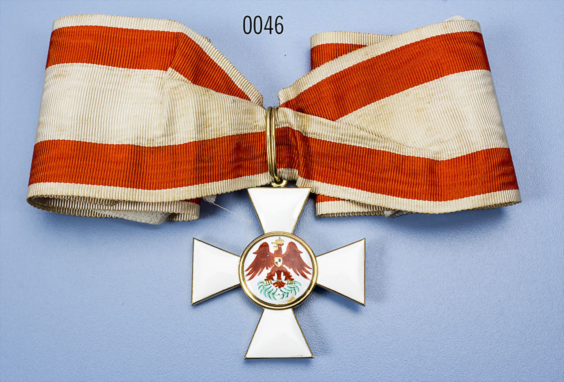 Preußen Roter Adler-Orden 2. Klasse, Ritzmarke "W" im unteren Kreuzarm, Emailchip im rechten unteren
