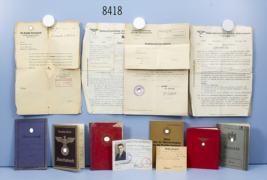 Dokumentennachlass eines Politischen Leiters im 3. Reich, u.a. Ausweis für Politische Leiter 1935,