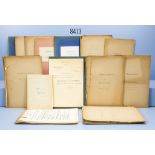 Konv. 17 Papphefter handschriftliche und maschinengeschriebene sowie fotokopierte