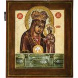 Gottesmutter von Tschenstochau "Erweichen der harten Herzen"Russland, 19. Jh. Laubholz-Einzeltafel