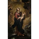 Unbekannter Meister18. Jh. Maria Immaculata. Öl auf Leinwand, doubliert und auf Holz montiert.