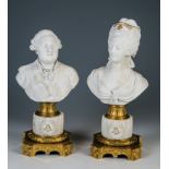 Bedeutende Porträtbüsten:  Marie - Antoinette und Louis XVIWohl Sèvres, 2. Hälfte 18. Jh.