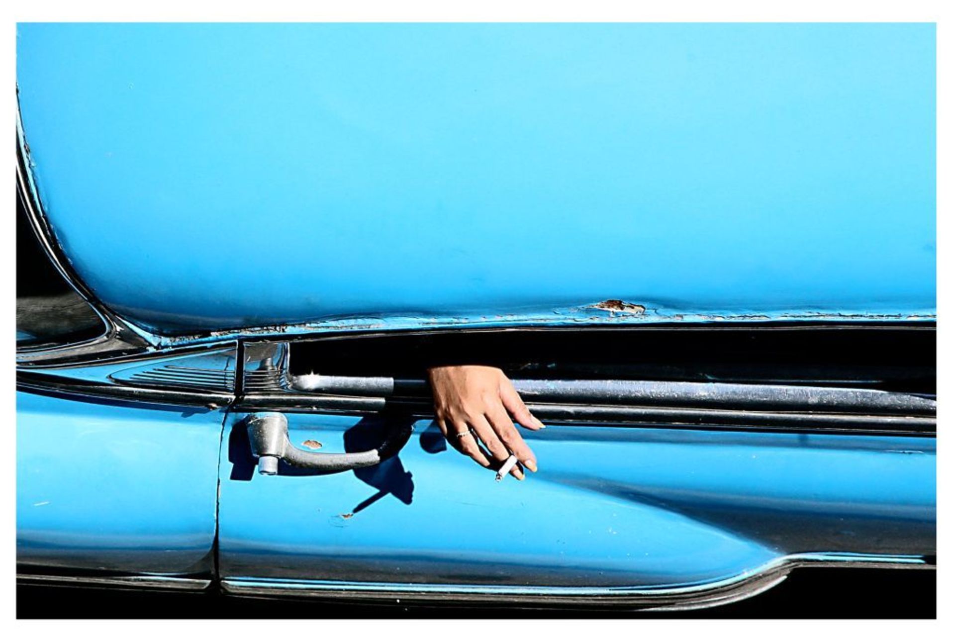 Blue Car, colour print, by photographer Brett Walker