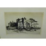 Albany Howarth Craigmillar Castle Etching, signed in pencil 35 x 27cm