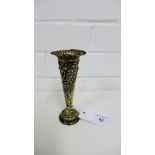 Victorian silver floral embossed solifleur trumpet vase with wavy rim, makers mark for James