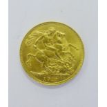 George V gold sovereign dated 1911