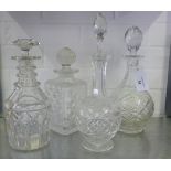 A collection of four spirit and wine decanters (4)