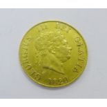 George III gold half sovereign dated 1820