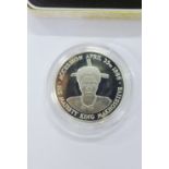 Swaziland 25 Emalangeni commemorative silver coin, in presentation case